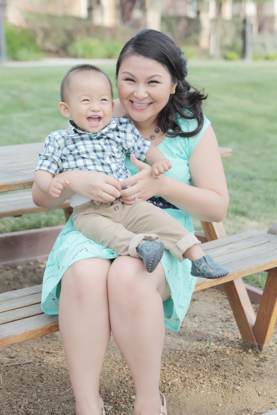 Photoshoot of Ngoc and her Son